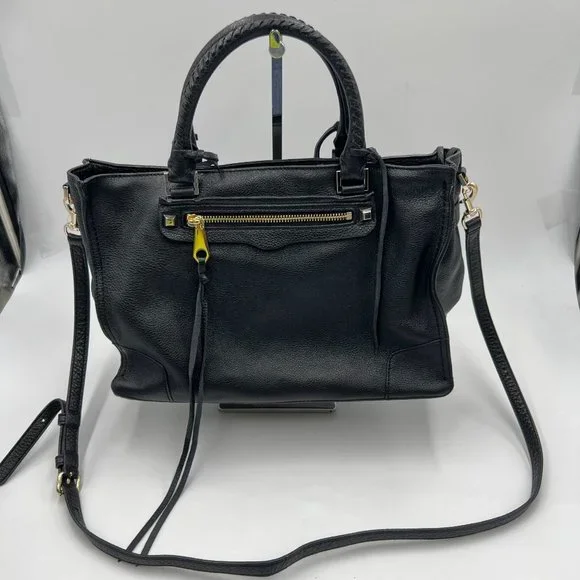 Rebecca Minkoff Black Leather Regan Satchel - Picture 12 of 16